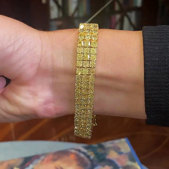Princess Cut Yellow Sapphire Bracelet