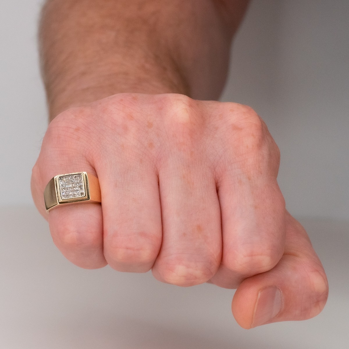 5ct Princess Cut White Sapphire Men's Eternity Ring