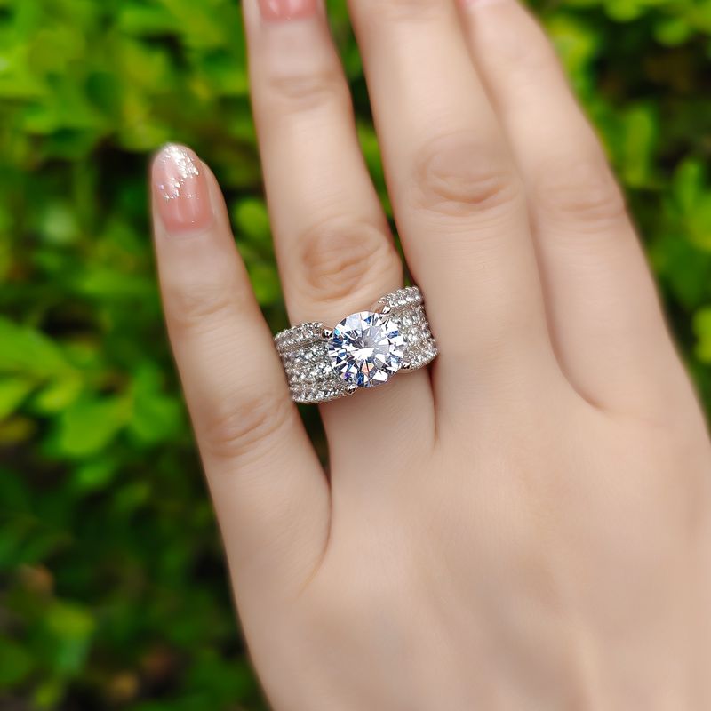 4.2ct Round Cut White Sapphire Engagement Ring