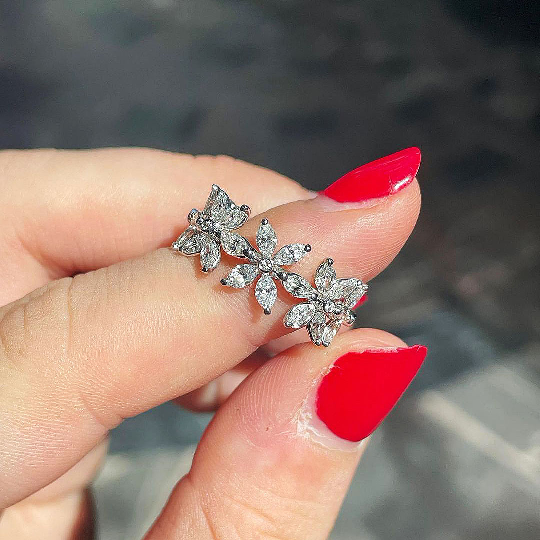 6ct Marquise Cut White Sapphire Eternity Ring