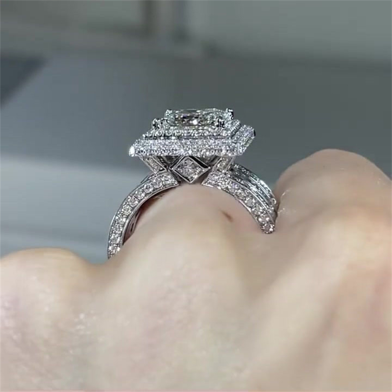 6ct Princess Cut White Sapphire Engagement Ring