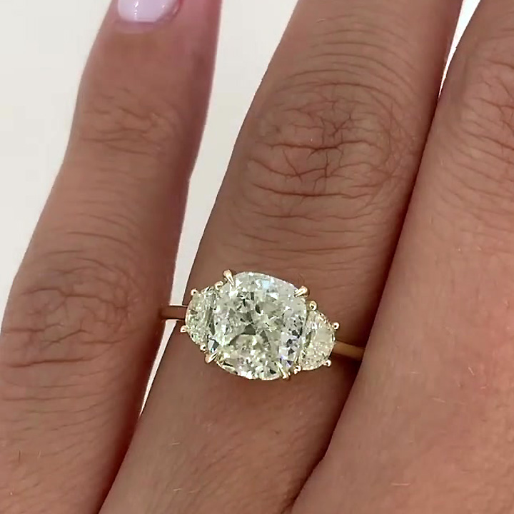 4ct Cushion Cut White Sapphire Engagement Ring