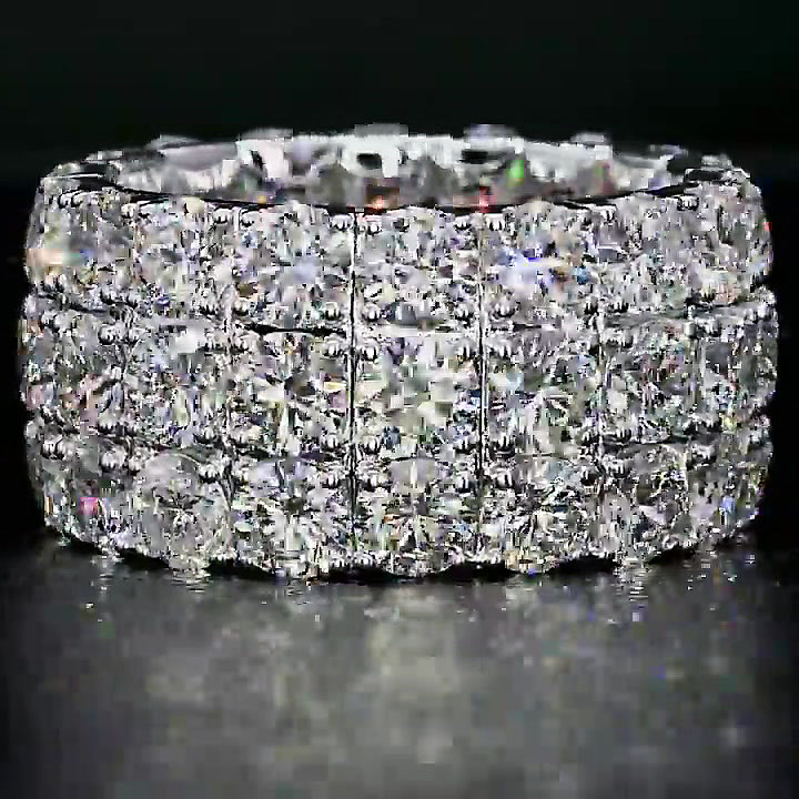 8ct Round Cut White Sapphire Eternity Ring