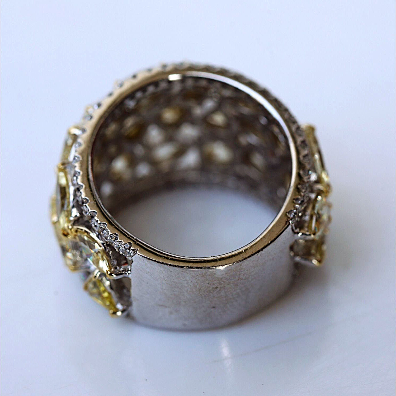 10ct Irregular Cut Yellow Sapphire Cocktail Ring