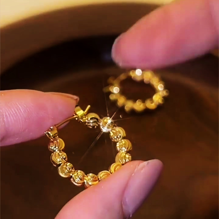 Sparkle Oval Out Yellow Stone Sapphire Hoop Earrings