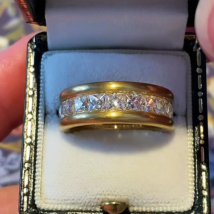 7.25ct French Cut White Sapphire Eternity Ring