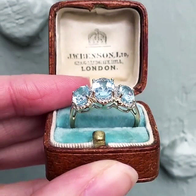 8ct Oval Cut Aquamarine Sapphire Eternity Ring