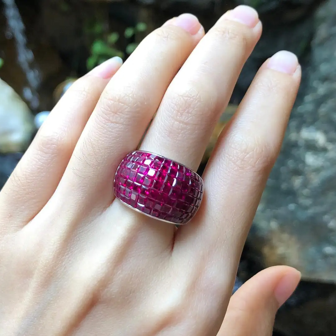 8.35ct Princess Cut Ruby Sapphire Cocktail Ring