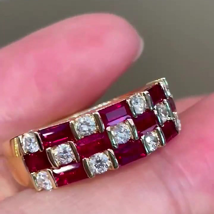 6.75ct Two-stone Ruby Sapphire Eternity Ring