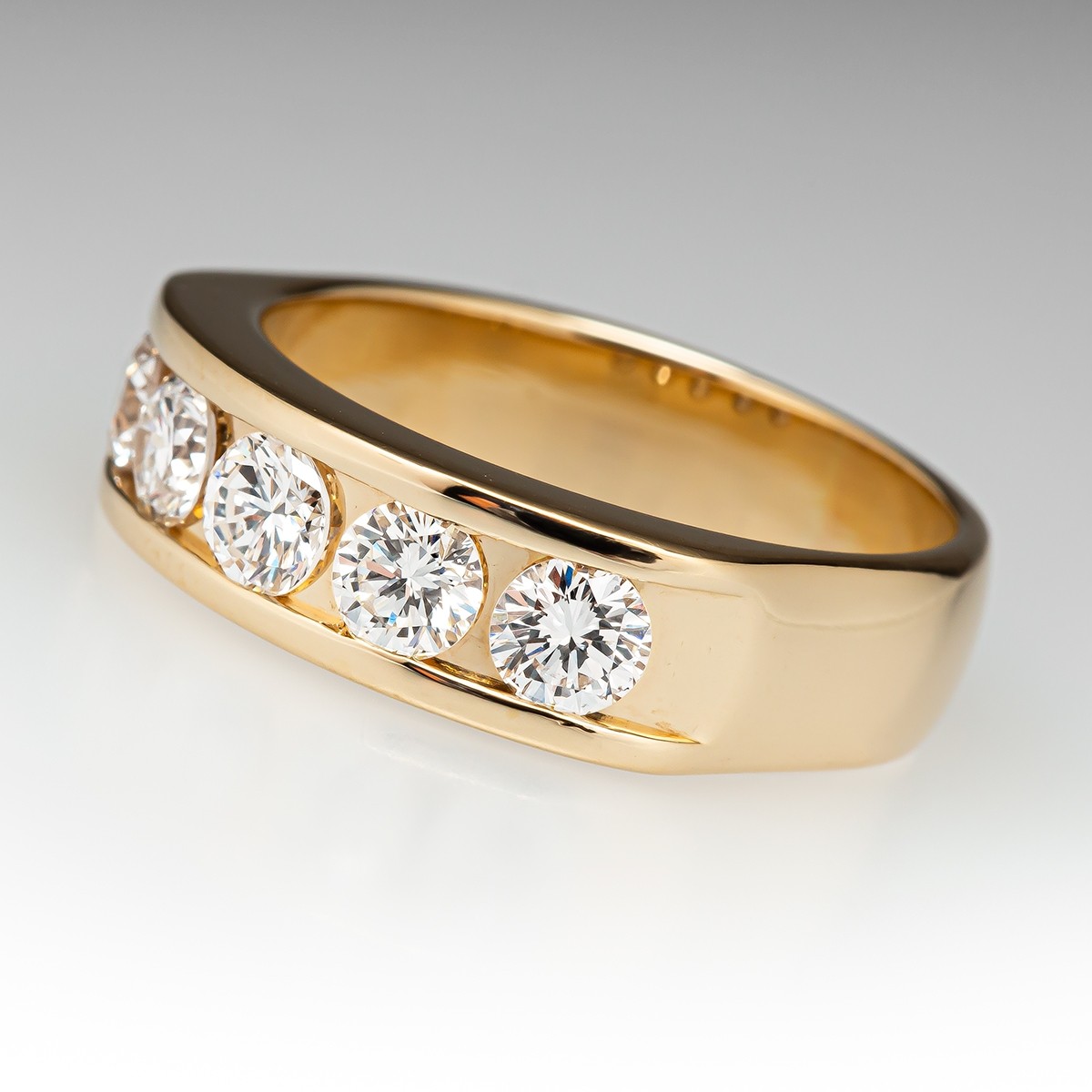 2.5ct Round Cut White Sapphire Half Eternity Ring