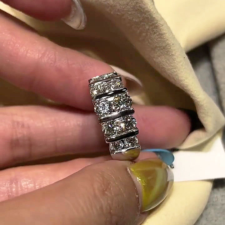 6.25ct Round Cut White Sapphire Eternity Ring