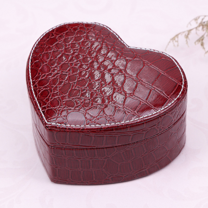 Double-layer Heart Shape PU Jewelry Box