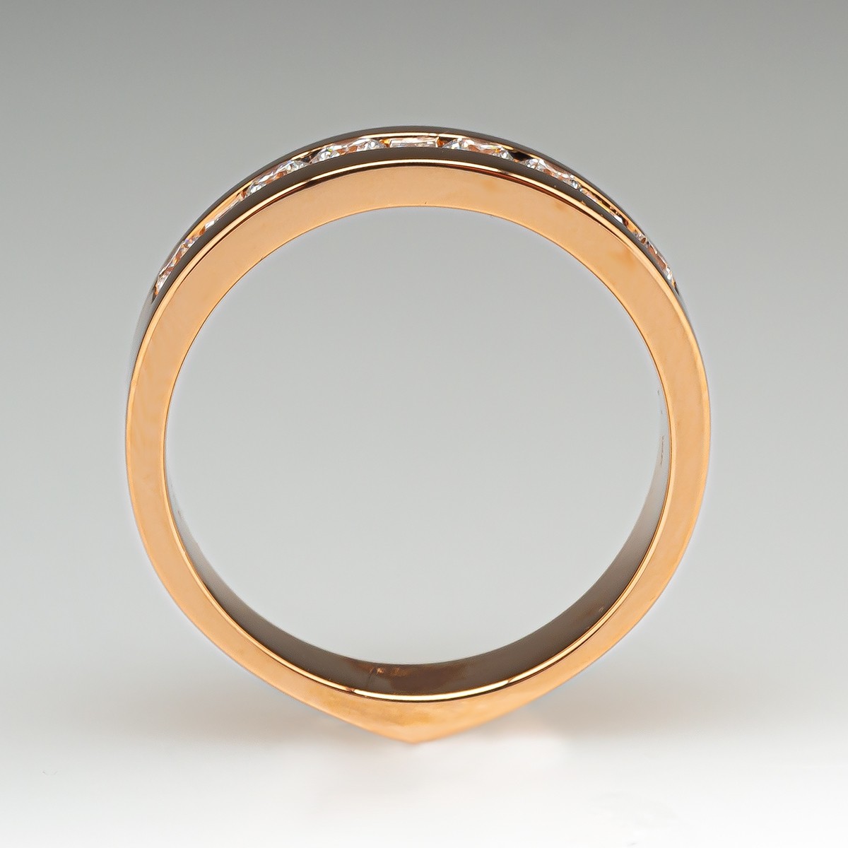 3.5ct Round&Emerald Cut White Sapphire Half Eternity Ring