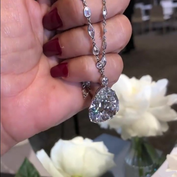 Pear Cut White Sapphire Necklace