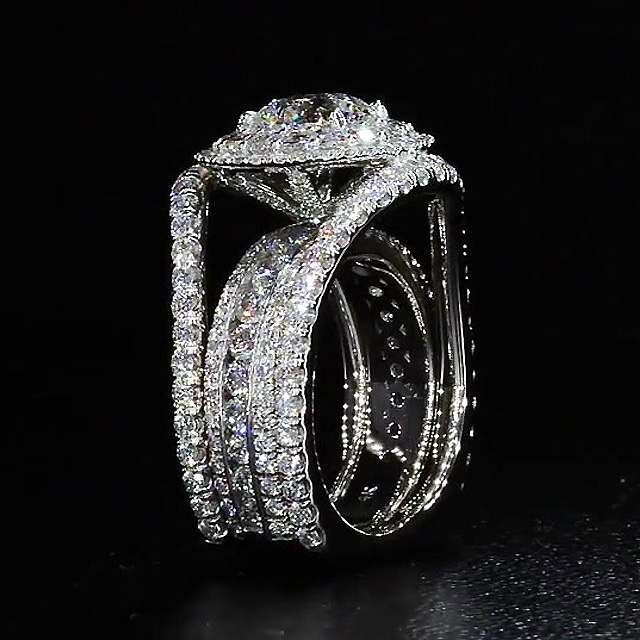 5ct Round Cut White Sapphire Engagement Ring