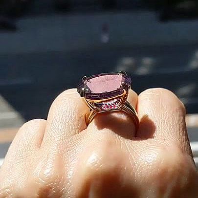 6ct Oval Cut Amethyst Sapphire Engagement Ring
