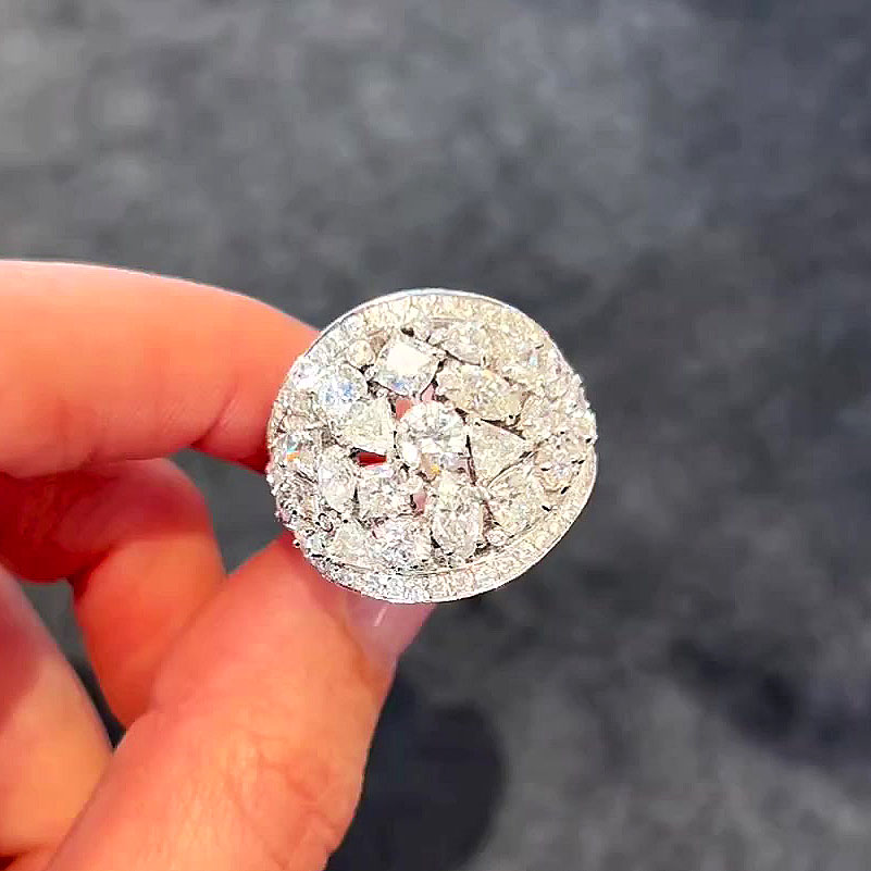 8ct Irregular Cut White Sapphire Eternity Ring