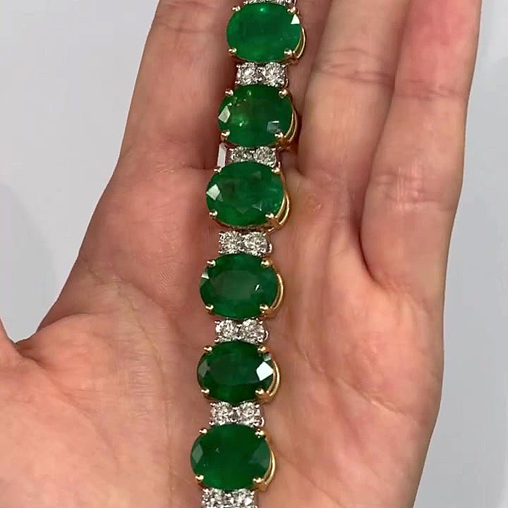 Oval Cut Emerald Sapphire Bracelet