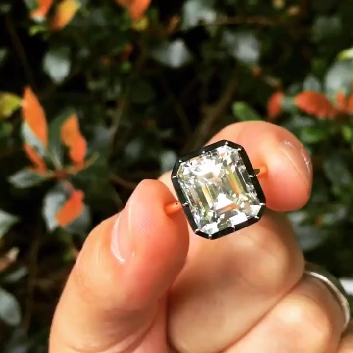 4ct Halo Emerald Cut White Sapphire Engagement Ring