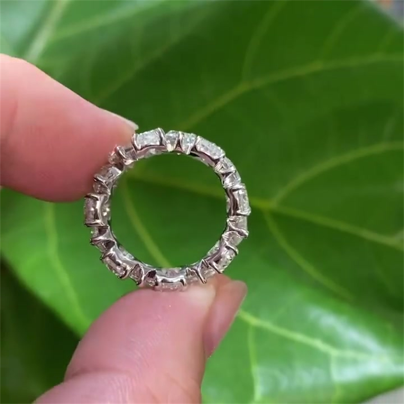 4ct Pear Cut White Sapphire Wedding Band