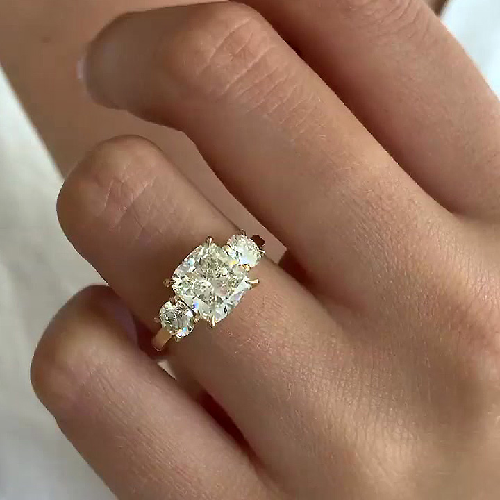 3ct Cushion Cut White Sapphire Engagement Ring