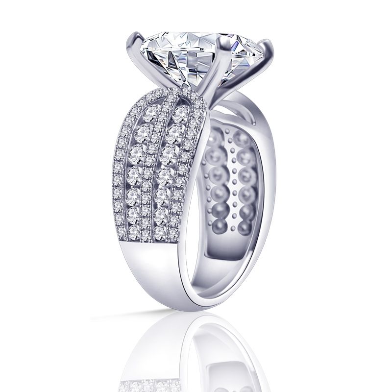 5ct Princess Cut White Sapphire Engagement Ring