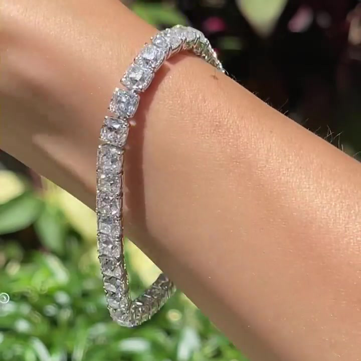 Radiant Cut White Sapphire Tennis Chain Bracelet