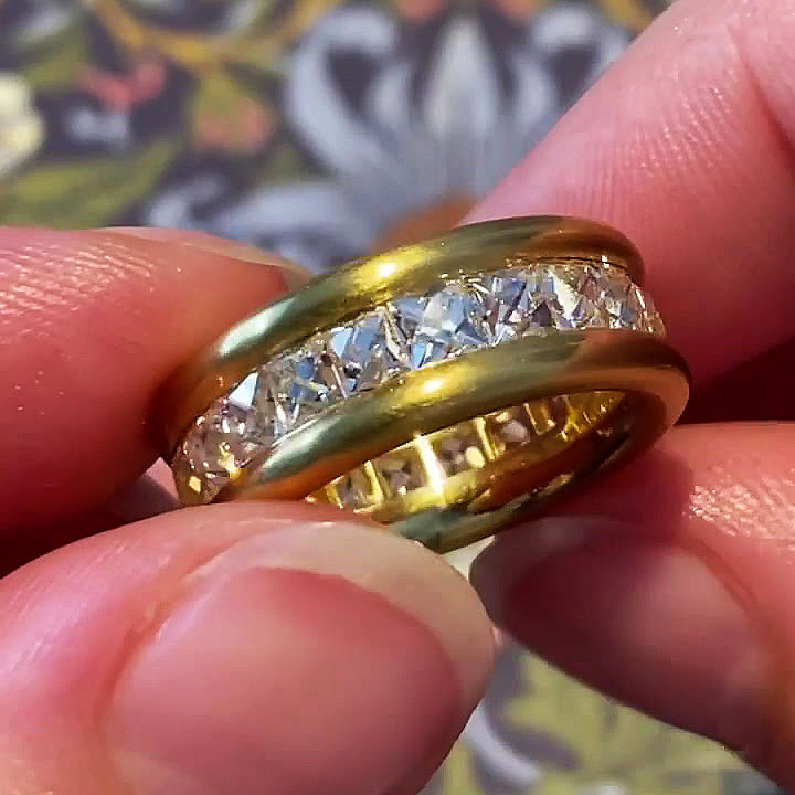 7.25ct French Cut White Sapphire Eternity Ring