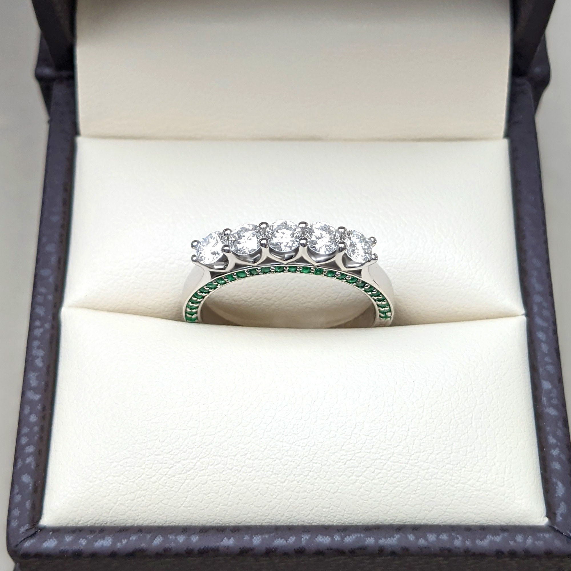 1.70ct Five-Stone Round Cut White Sapphire Eternity Ring