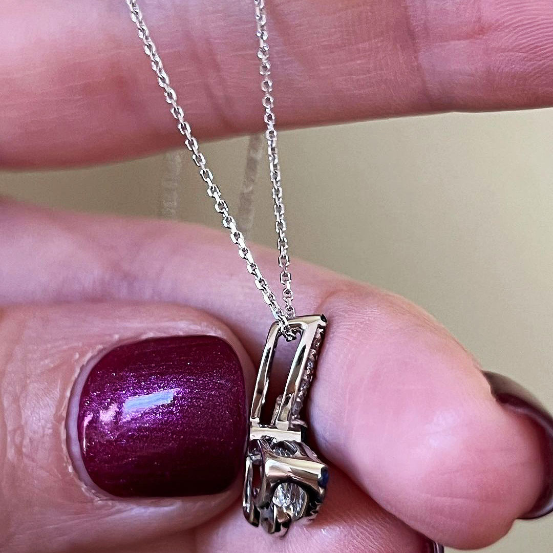 Round Cut Blue Sapphire Pendant Necklace