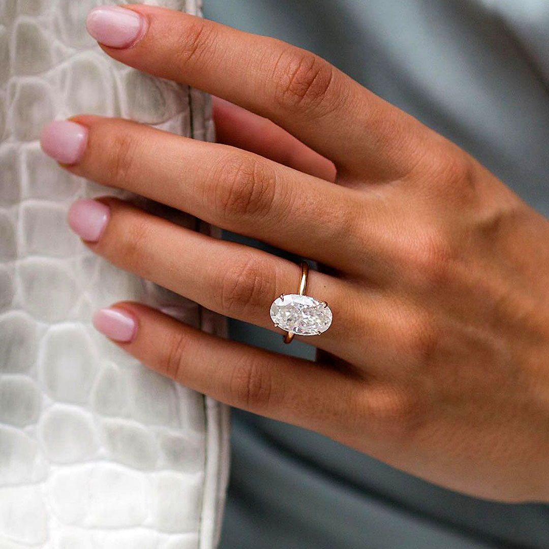 3ct Oval Cut White Sapphire Engagement Ring