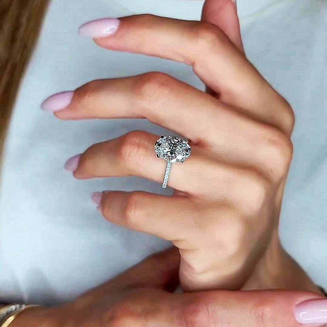 4ct Oval Cut White Sapphire Engagement Ring