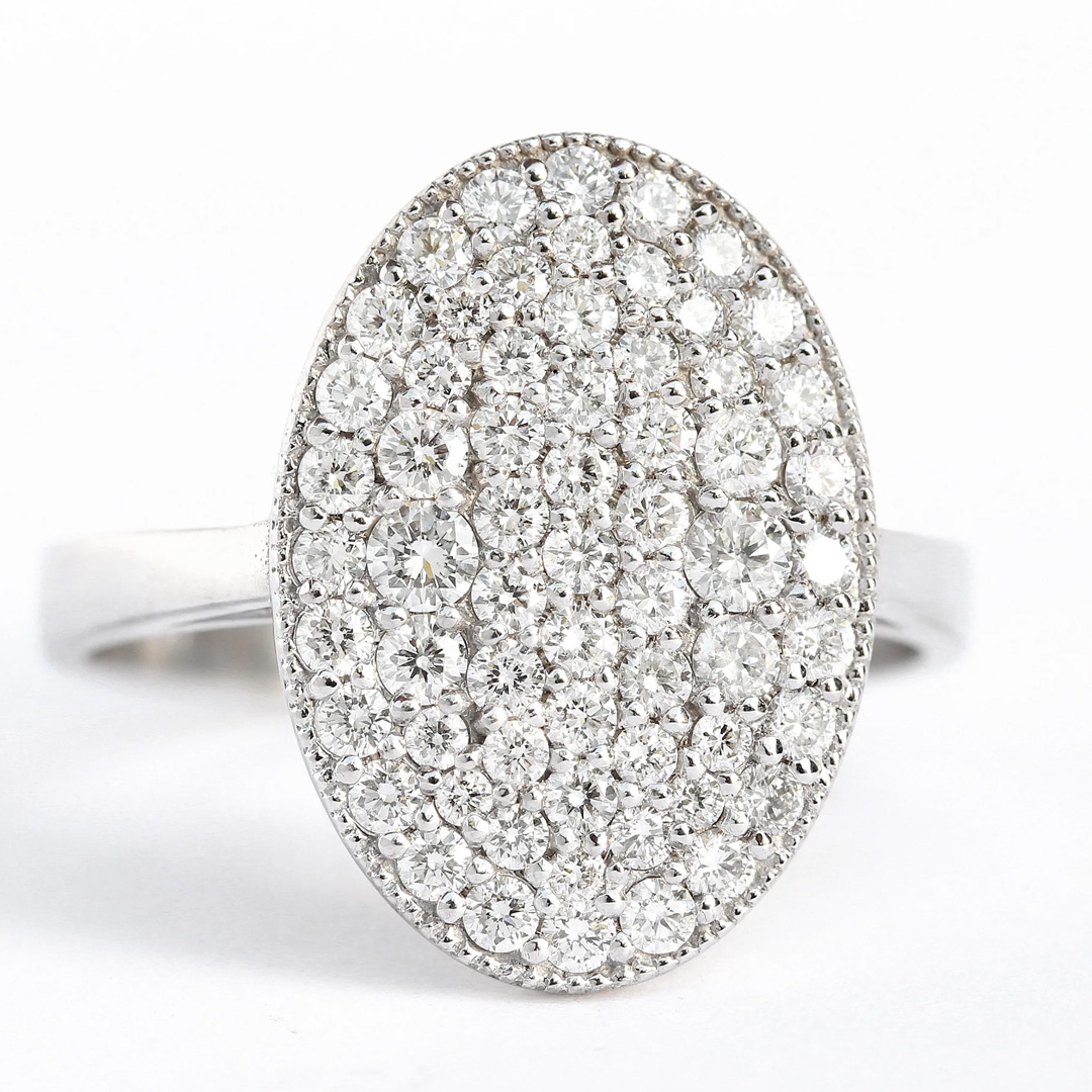 4.35ct Micro-pave Setting Round Cut White Sapphire Ring