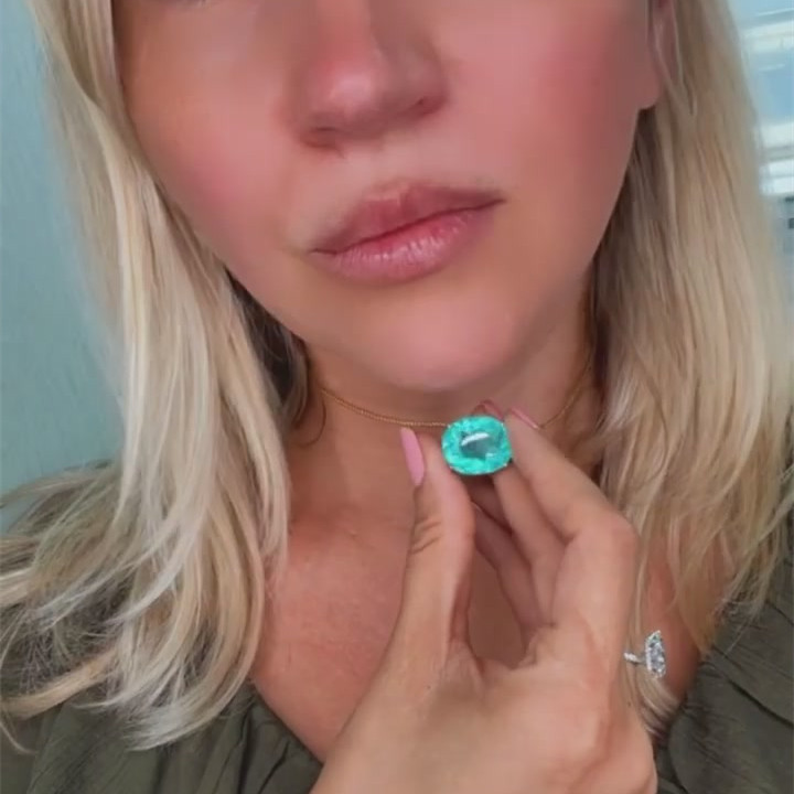 Oval Cut Green Sapphire Pendant Necklace