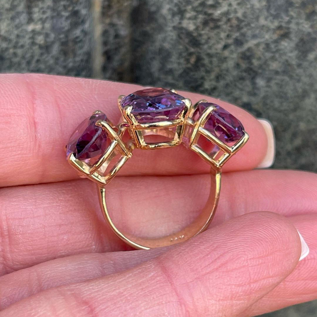 7.25ct Oval Cut Amethyst Sapphire Eternity Ring