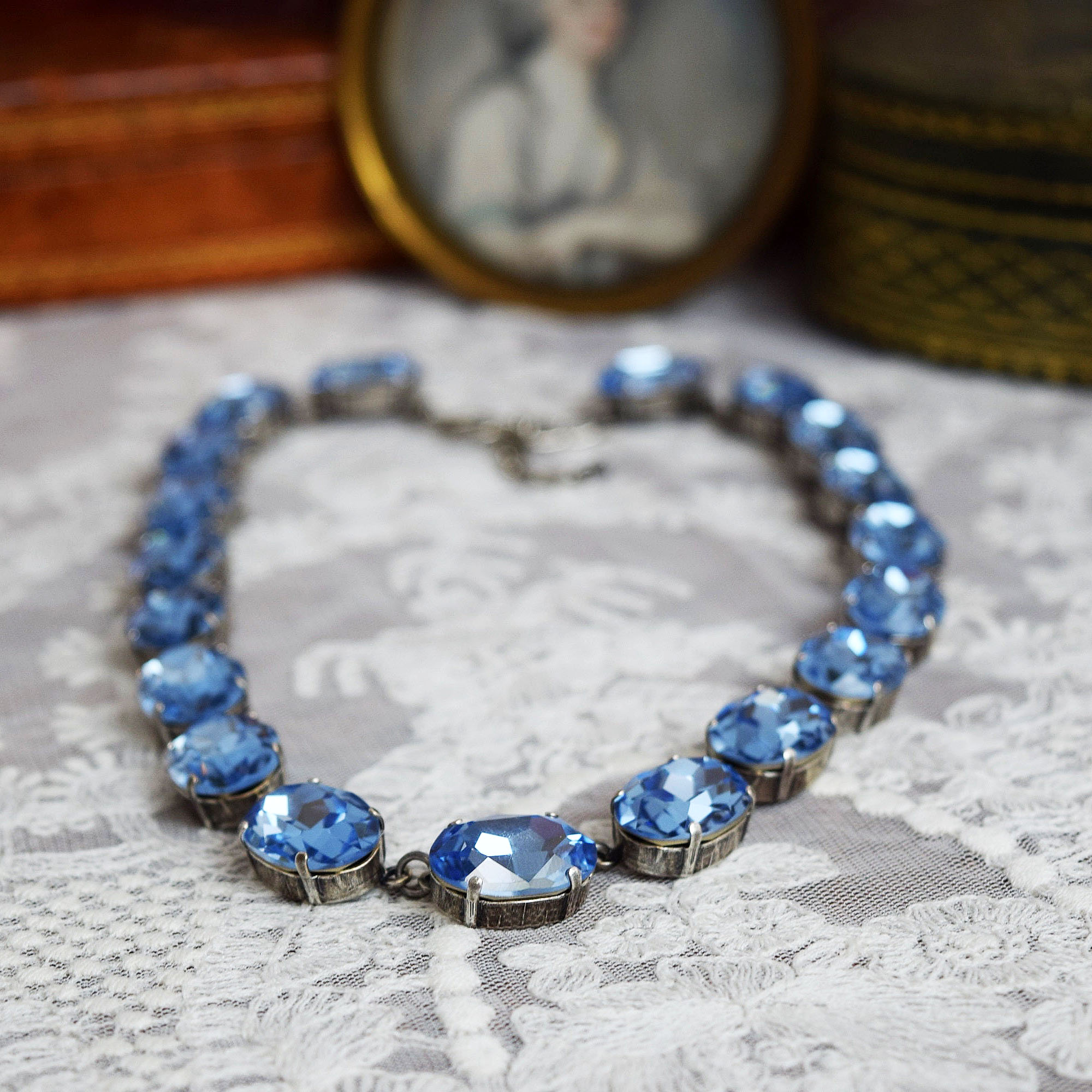 Oval Cut Aquamarine Sapphire Necklace