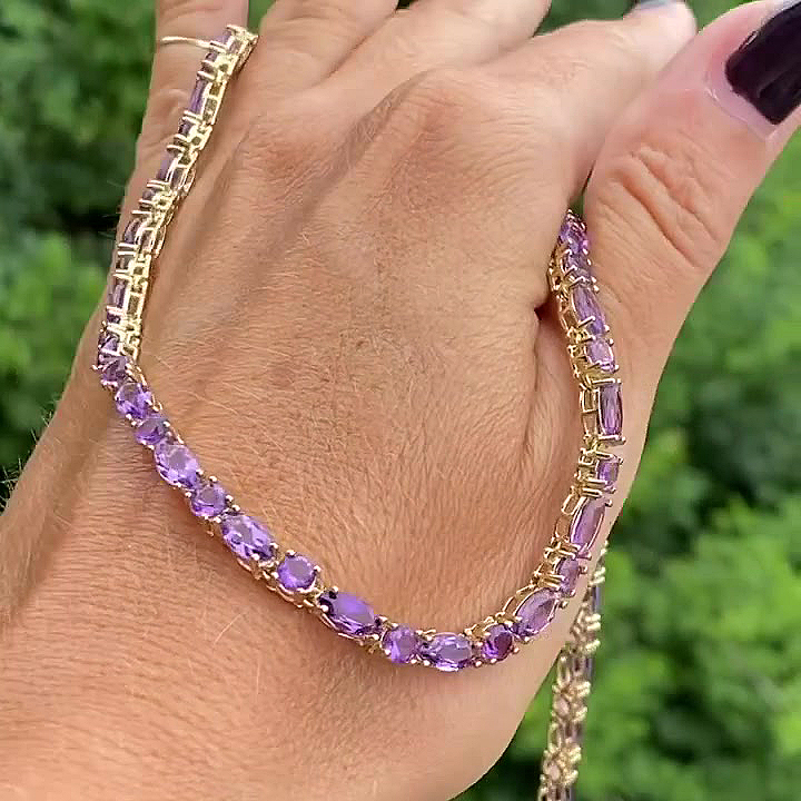 Marquise&Round Cut Amethyst Sapphire Necklace