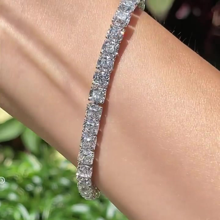 Radiant Cut White Sapphire Tennis Chain Bracelet