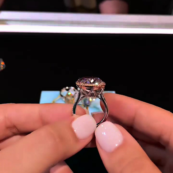 10ct Cushion Cut Pink Sapphire Engagement Ring