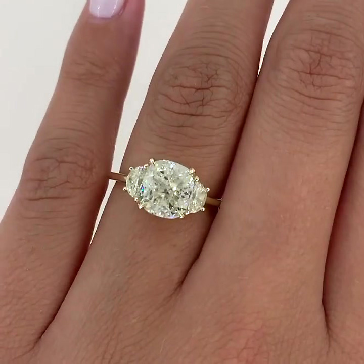 4ct Cushion Cut White Sapphire Engagement Ring