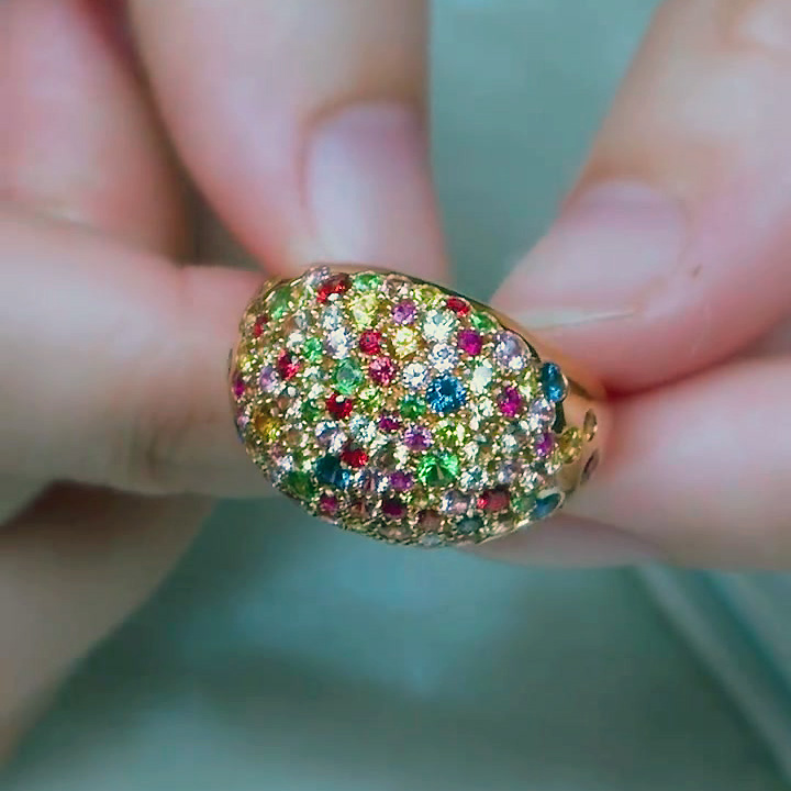 5.75ct Rainbow Sapphire Cocktail Eternity Ring