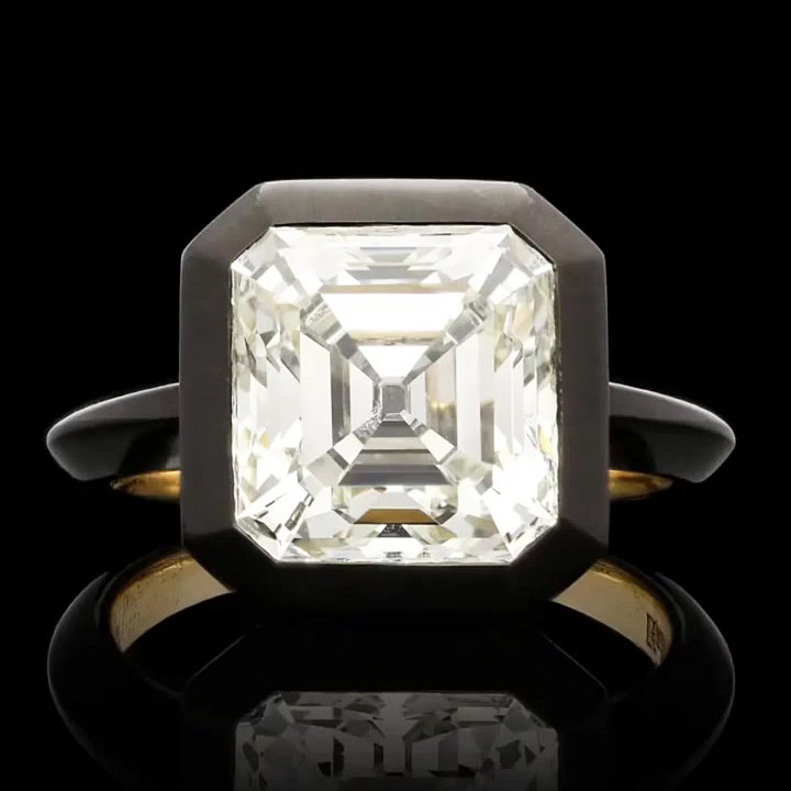 6ct Asscher Cut White Sapphire Engagement Ring
