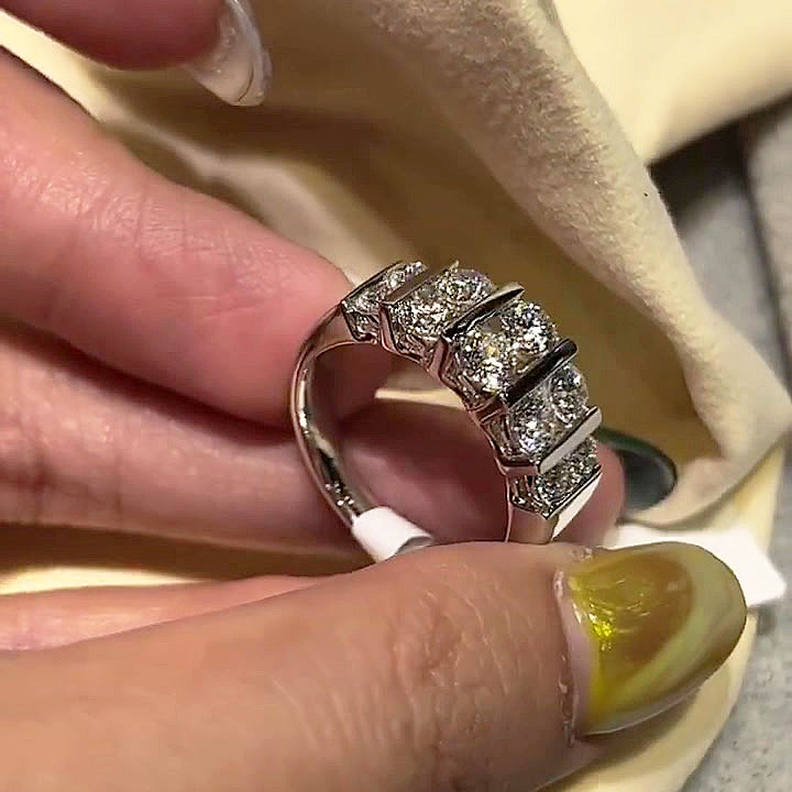 6.25ct Round Cut White Sapphire Eternity Ring