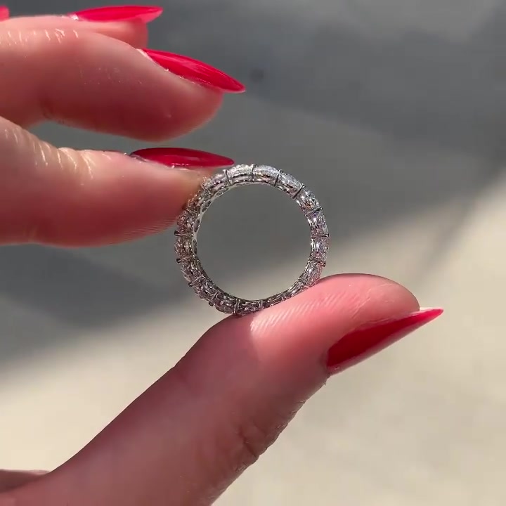 4.5ct Oval Cut White Sapphire Wedding Band