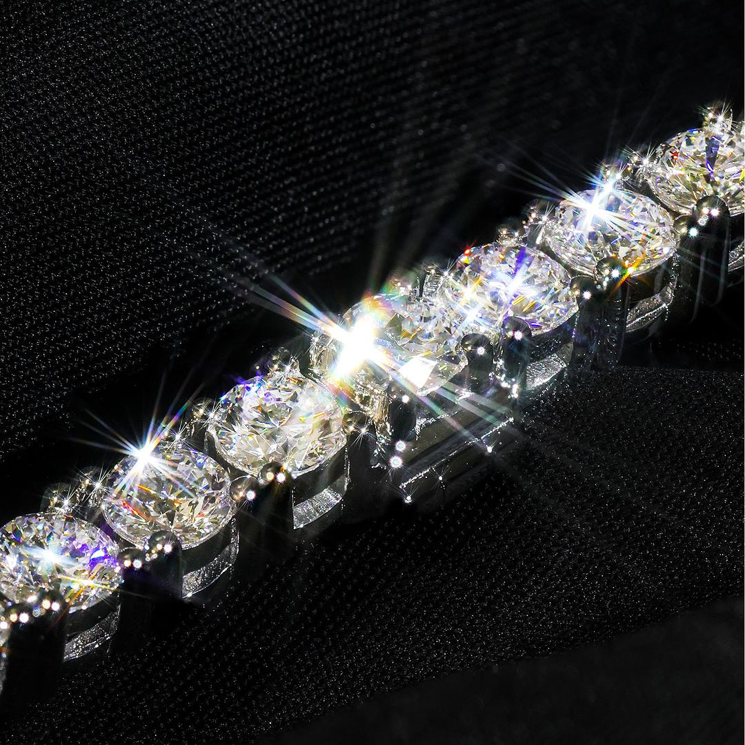 Round Cut White Sapphire Men's Bracelet