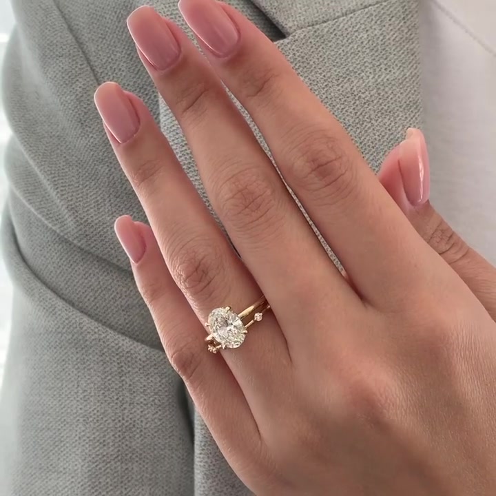 4ct Oval Cut White Sapphire Engagement Ring