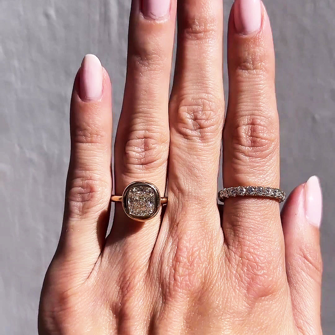 3ct Cushion Cut White Sapphire Engagement Ring