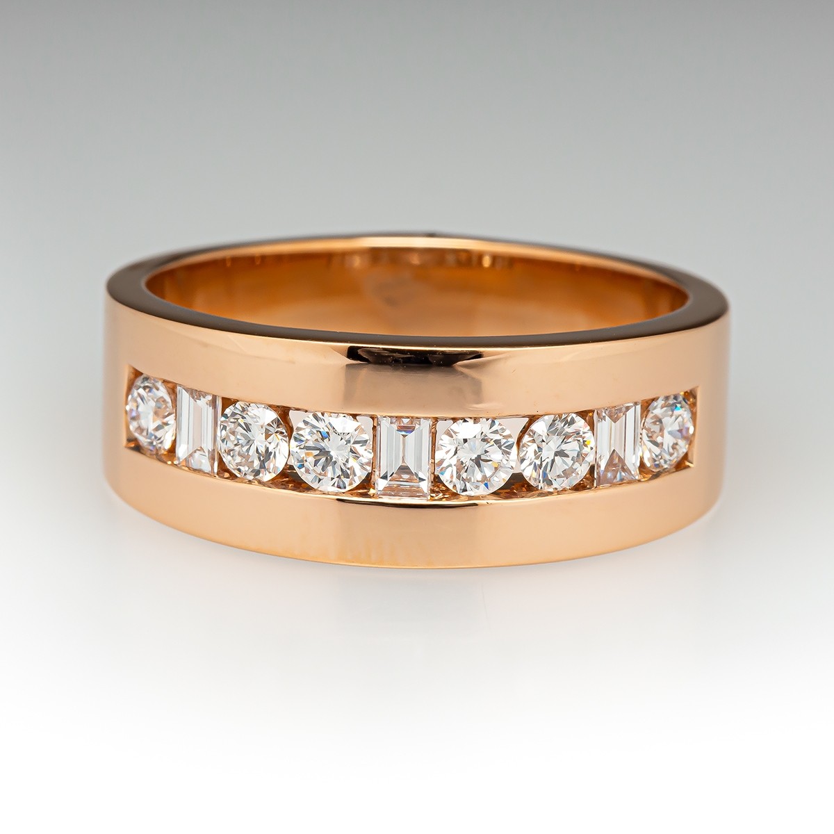 3.5ct Round&Emerald Cut White Sapphire Half Eternity Ring