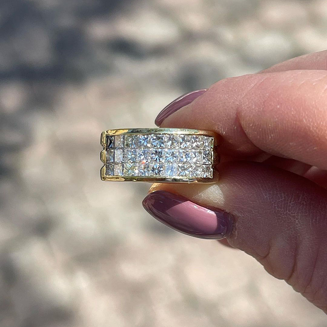 4.75ct Princess Cut White Sapphire Eternity Ring