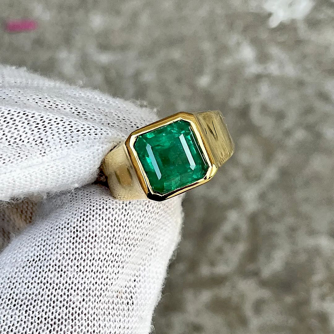4ct Emerald Cut Emerald Sapphire Engagement Ring